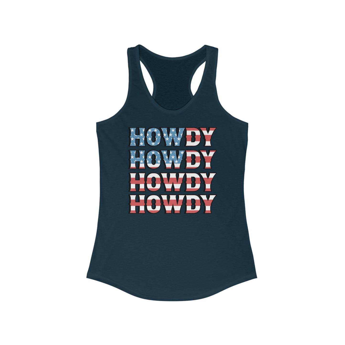 Howdy Patriotic Racerback Tank