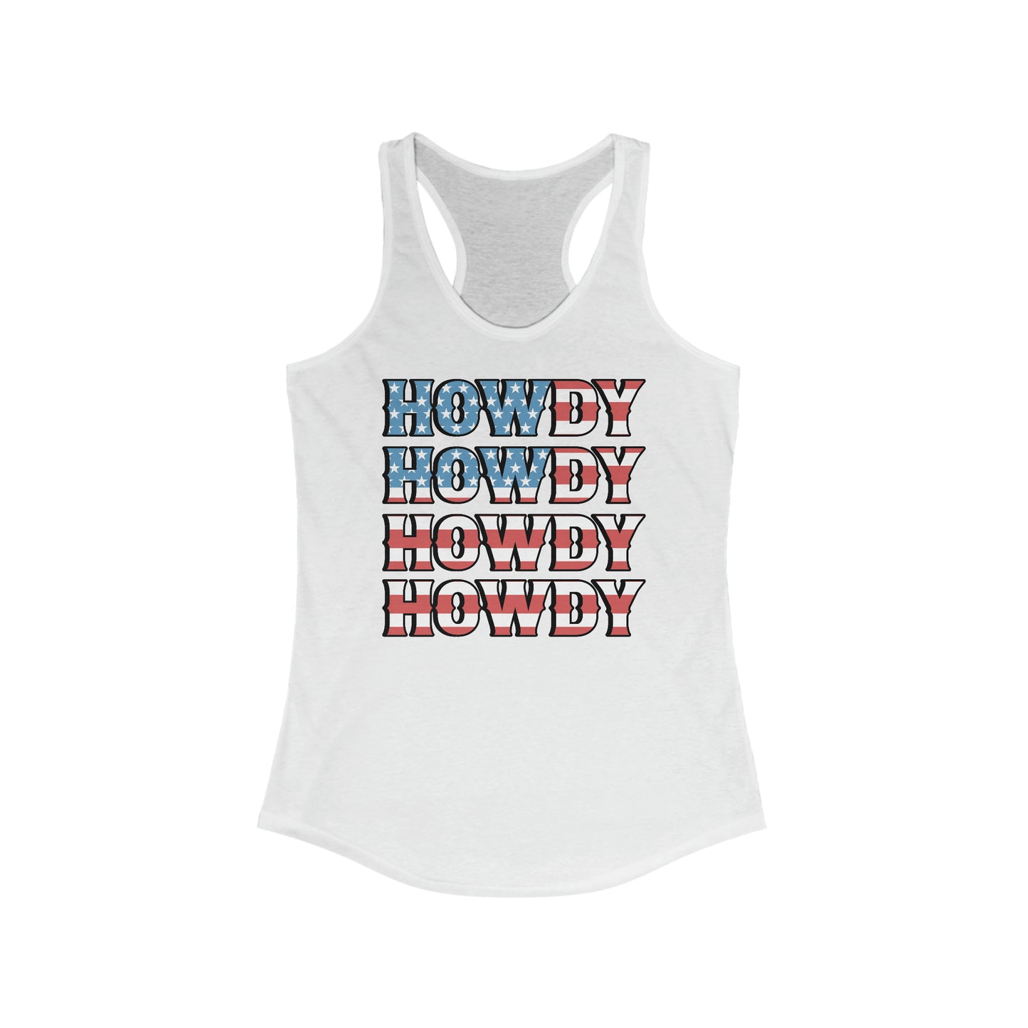 Howdy Patriotic Racerback Tank