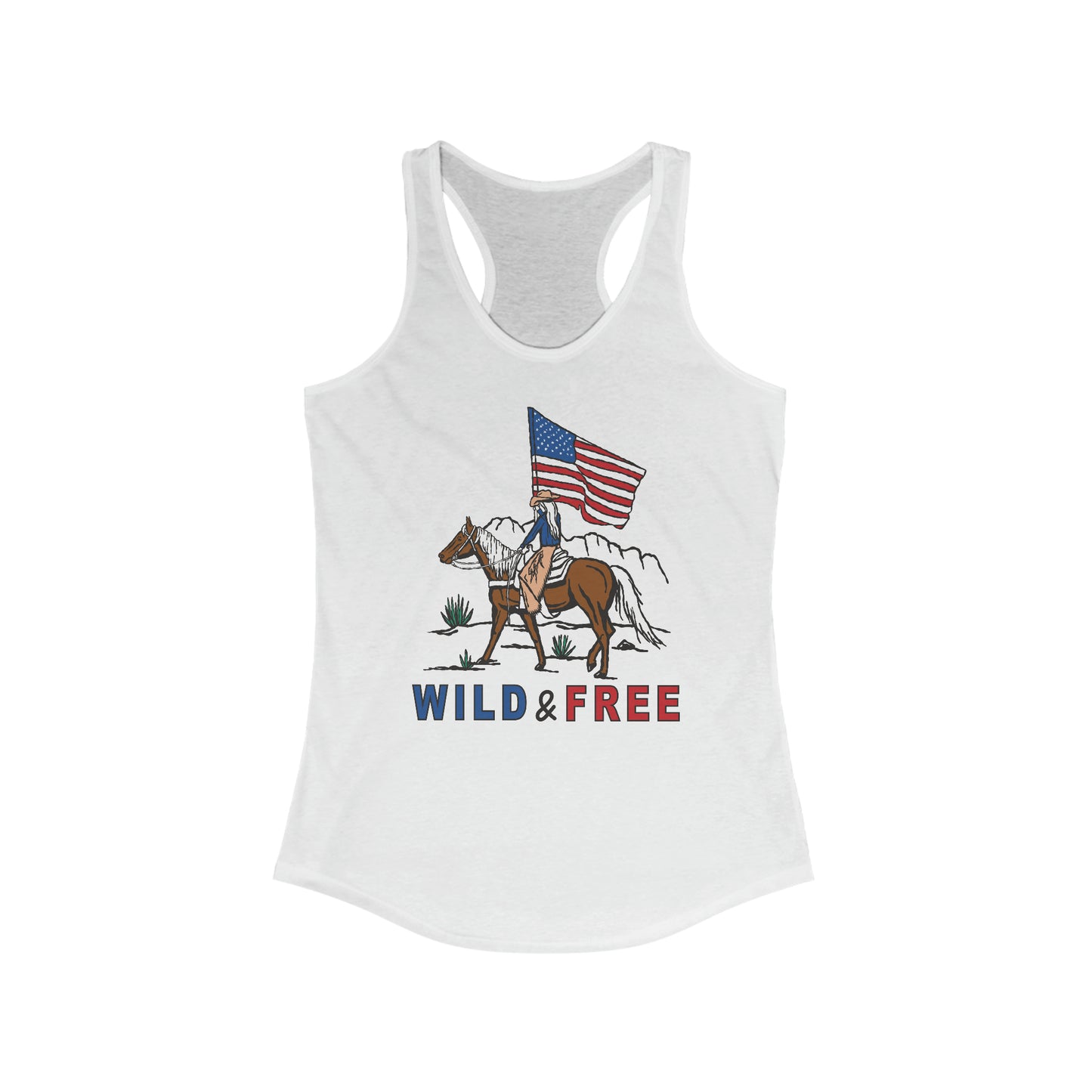 Wild and Free Patriotic Racerback Tank