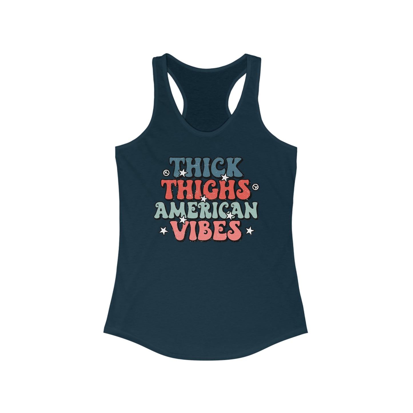 Thick Thighs Patriotic Racerback Tank