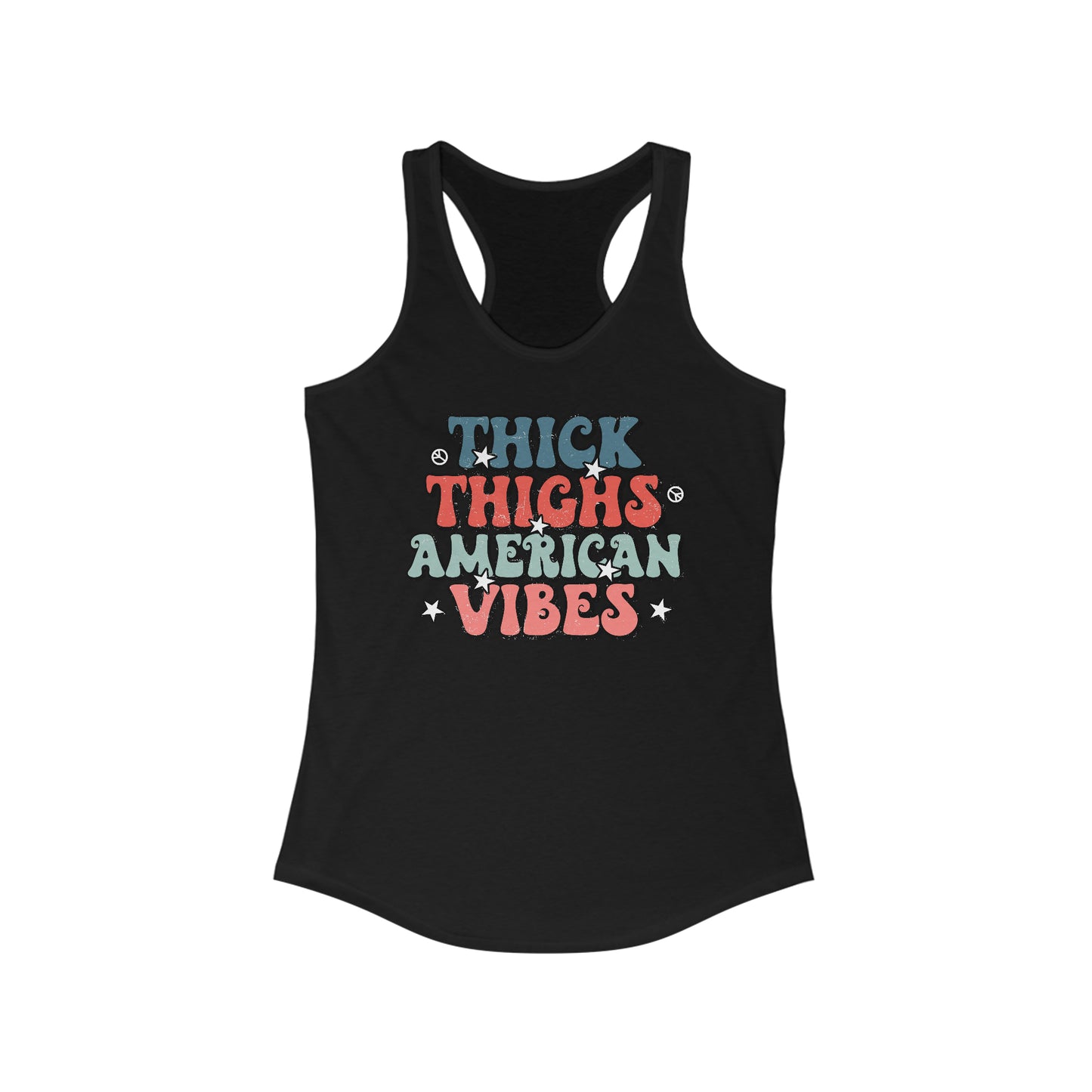 Thick Thighs Patriotic Racerback Tank