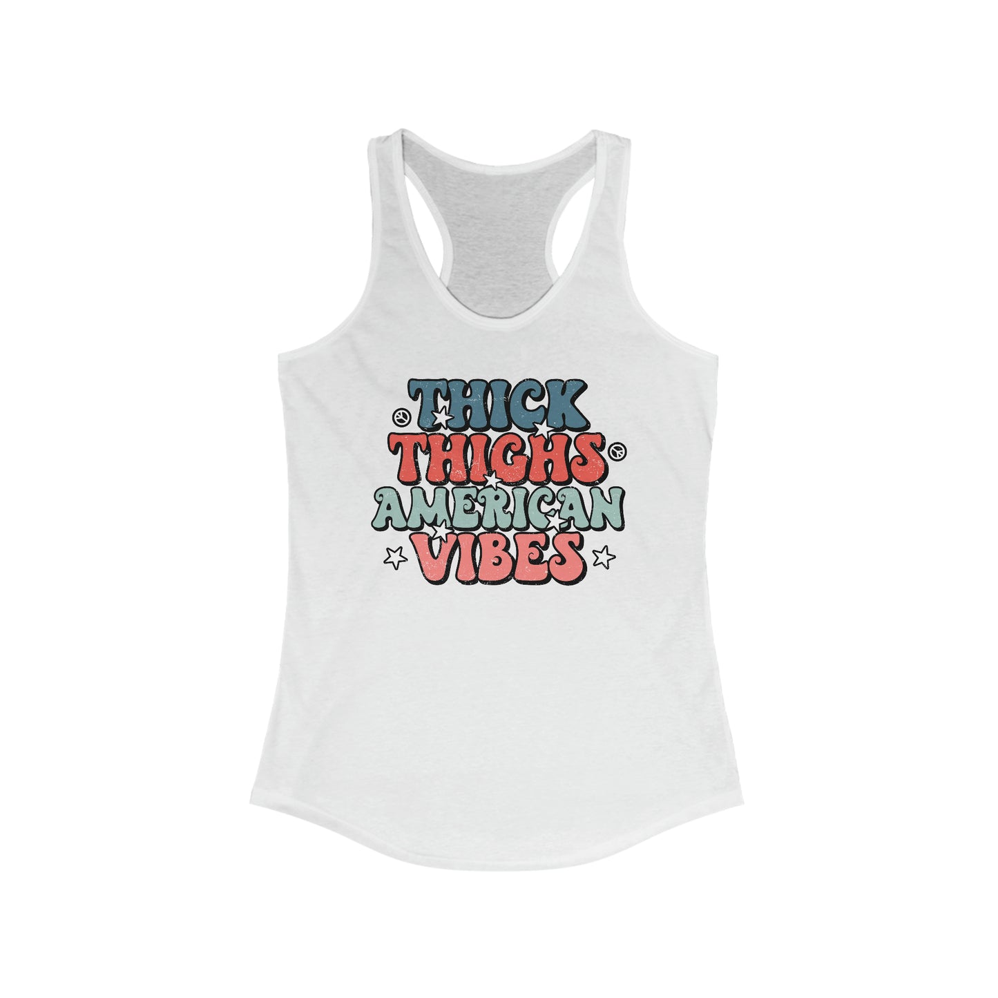 Thick Thighs Patriotic Racerback Tank