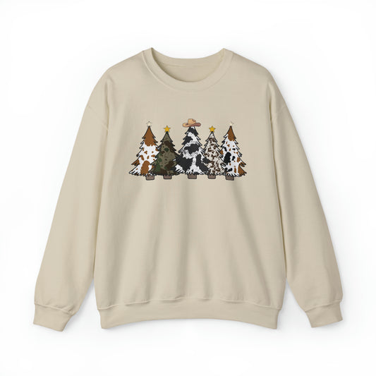 Cowhide Christmas Crewneck Sweatshirt