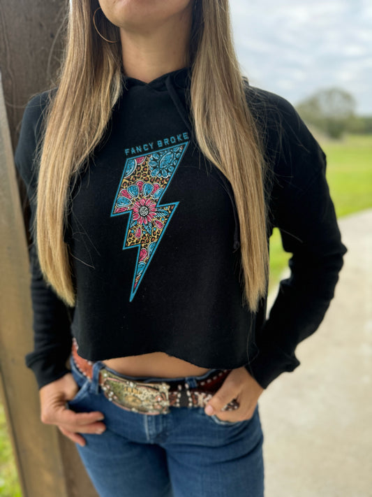 Lightning Bolt Cropped Sweatshirt