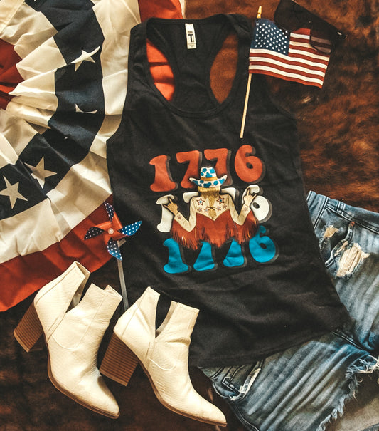 1776 Cowgirl Racerback Tank