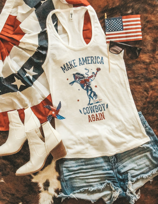 Make America Cowboy Again Racerback Tank