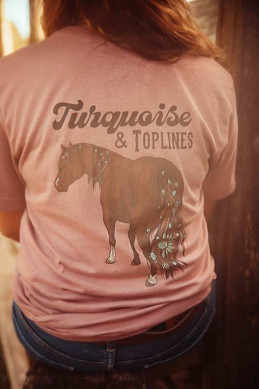 Turquoise and Toplines Tee